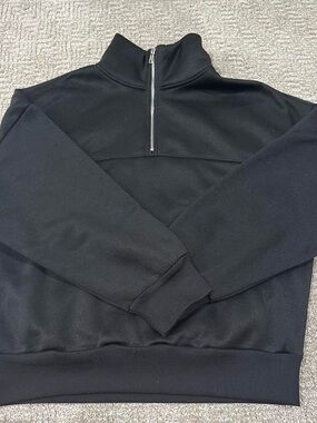Black Half-Zip Pullover Sweater